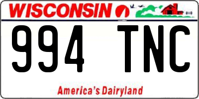 WI license plate 994TNC