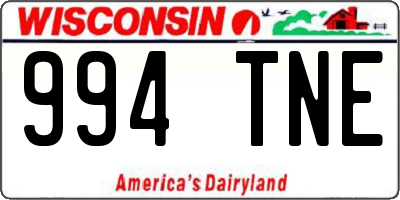 WI license plate 994TNE