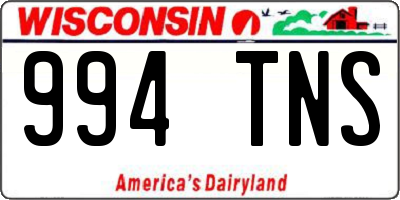 WI license plate 994TNS