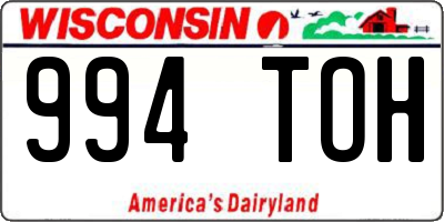WI license plate 994TOH