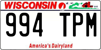 WI license plate 994TPM