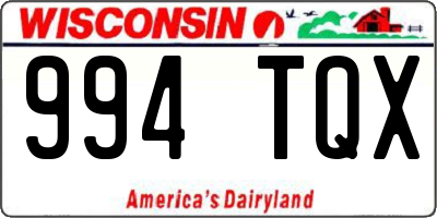 WI license plate 994TQX