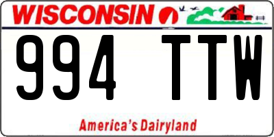 WI license plate 994TTW
