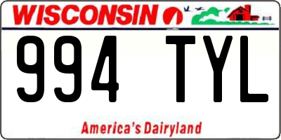 WI license plate 994TYL