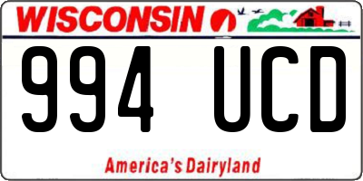 WI license plate 994UCD