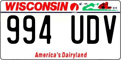 WI license plate 994UDV