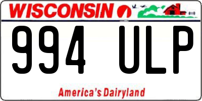 WI license plate 994ULP