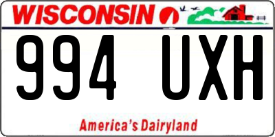 WI license plate 994UXH