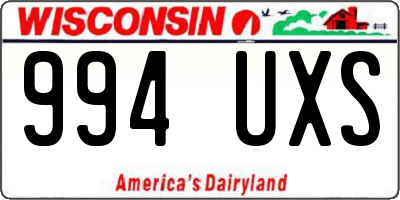 WI license plate 994UXS