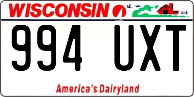 WI license plate 994UXT