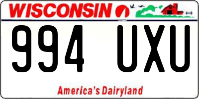 WI license plate 994UXU
