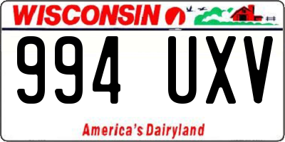 WI license plate 994UXV