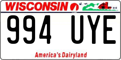 WI license plate 994UYE