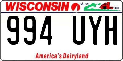 WI license plate 994UYH