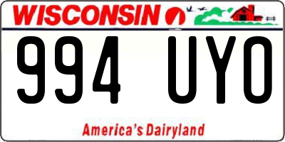 WI license plate 994UYO