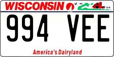 WI license plate 994VEE