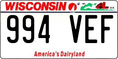 WI license plate 994VEF