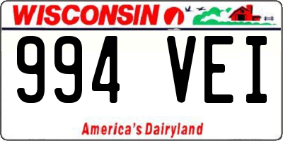 WI license plate 994VEI