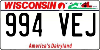 WI license plate 994VEJ