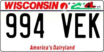 WI license plate 994VEK