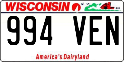 WI license plate 994VEN