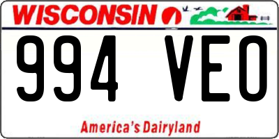 WI license plate 994VEO