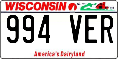 WI license plate 994VER