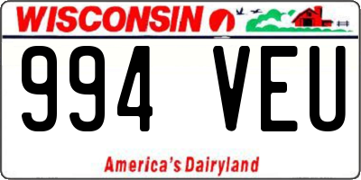 WI license plate 994VEU
