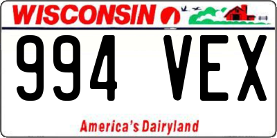 WI license plate 994VEX
