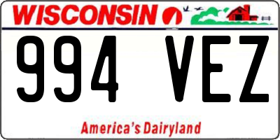 WI license plate 994VEZ