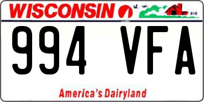 WI license plate 994VFA