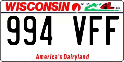 WI license plate 994VFF