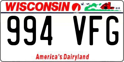 WI license plate 994VFG