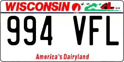 WI license plate 994VFL