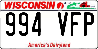 WI license plate 994VFP