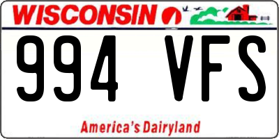 WI license plate 994VFS
