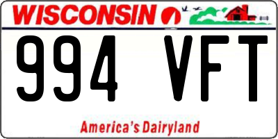 WI license plate 994VFT