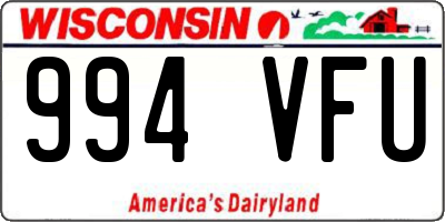 WI license plate 994VFU