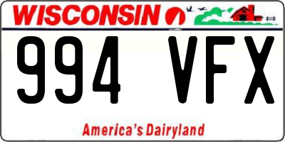 WI license plate 994VFX
