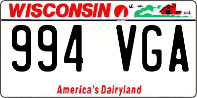 WI license plate 994VGA