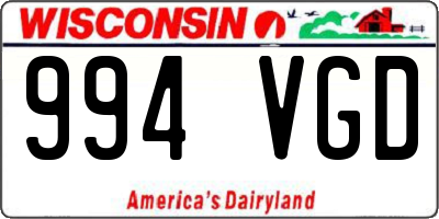WI license plate 994VGD