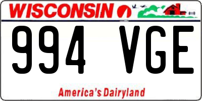 WI license plate 994VGE