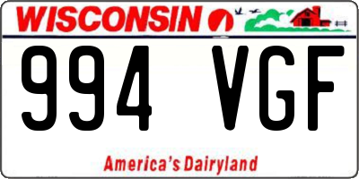 WI license plate 994VGF
