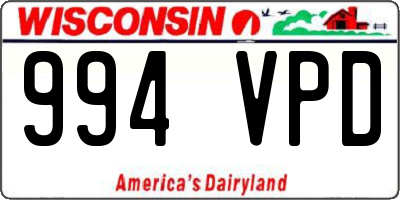 WI license plate 994VPD