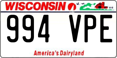 WI license plate 994VPE