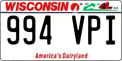WI license plate 994VPI