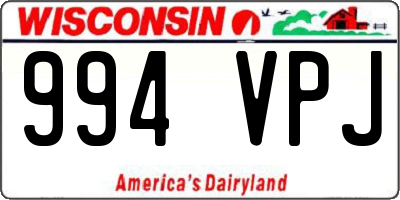 WI license plate 994VPJ