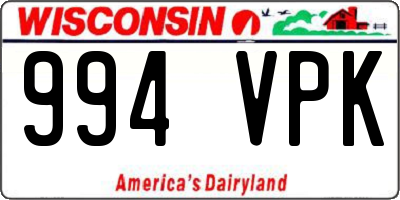 WI license plate 994VPK