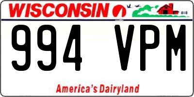 WI license plate 994VPM
