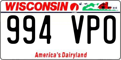 WI license plate 994VPO